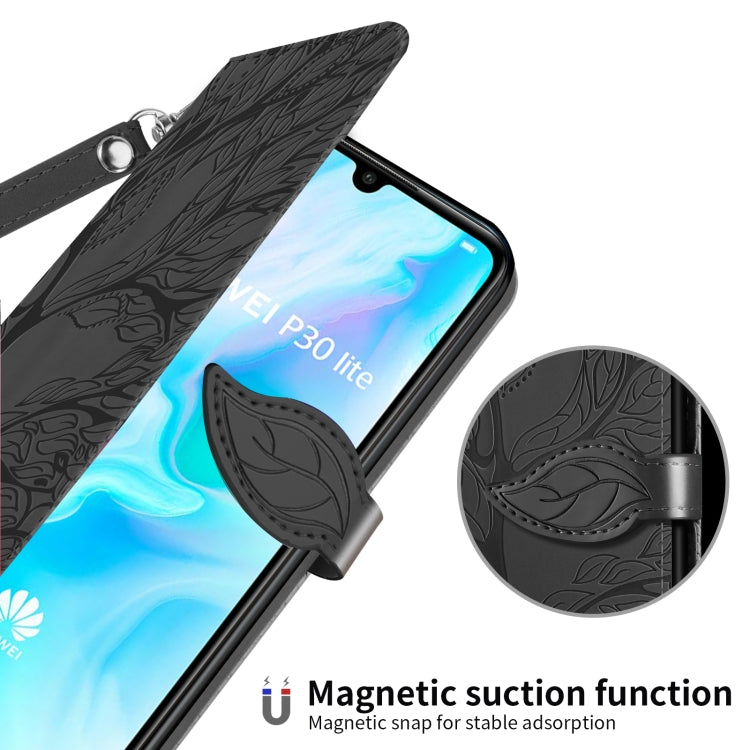 For Huawei P30 Lite Life of Tree Embossing Pattern Horizontal Flip Leather Case with Holder & Card Slot & Wallet & Photo Frame & Lanyard