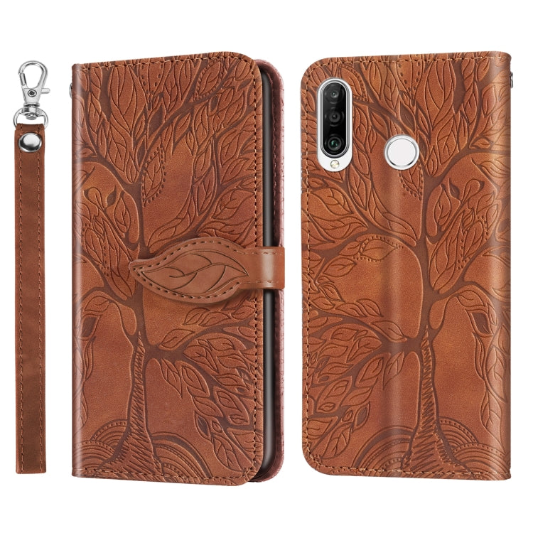 For Huawei P30 Lite Life of Tree Embossing Pattern Horizontal Flip Leather Case with Holder & Card Slot & Wallet & Photo Frame & Lanyard