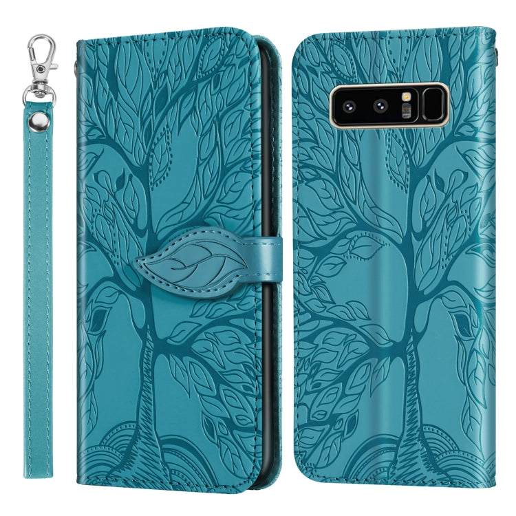 For Samsung Galaxy Note8 Life of Tree Embossing Pattern Horizontal Flip Leather Case with Holder & Card Slot & Wallet & Photo Frame & Lanyard