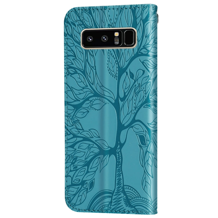 For Samsung Galaxy Note8 Life of Tree Embossing Pattern Horizontal Flip Leather Case with Holder & Card Slot & Wallet & Photo Frame & Lanyard