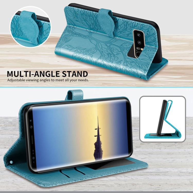 For Samsung Galaxy Note8 Life of Tree Embossing Pattern Horizontal Flip Leather Case with Holder & Card Slot & Wallet & Photo Frame & Lanyard