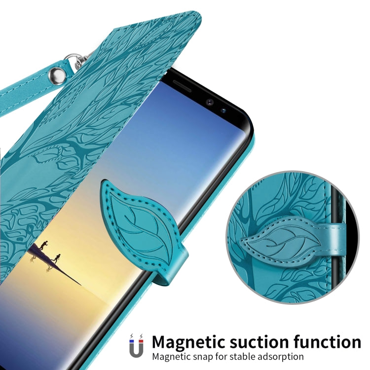 For Samsung Galaxy Note8 Life of Tree Embossing Pattern Horizontal Flip Leather Case with Holder & Card Slot & Wallet & Photo Frame & Lanyard