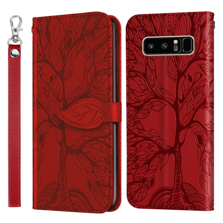 For Samsung Galaxy Note8 Life of Tree Embossing Pattern Horizontal Flip Leather Case with Holder & Card Slot & Wallet & Photo Frame & Lanyard