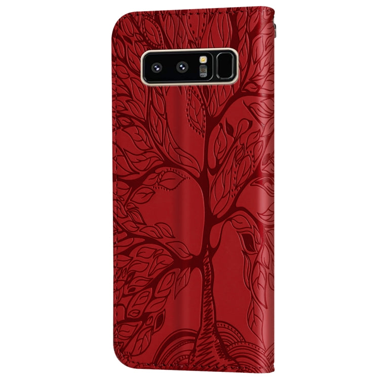 For Samsung Galaxy Note8 Life of Tree Embossing Pattern Horizontal Flip Leather Case with Holder & Card Slot & Wallet & Photo Frame & Lanyard