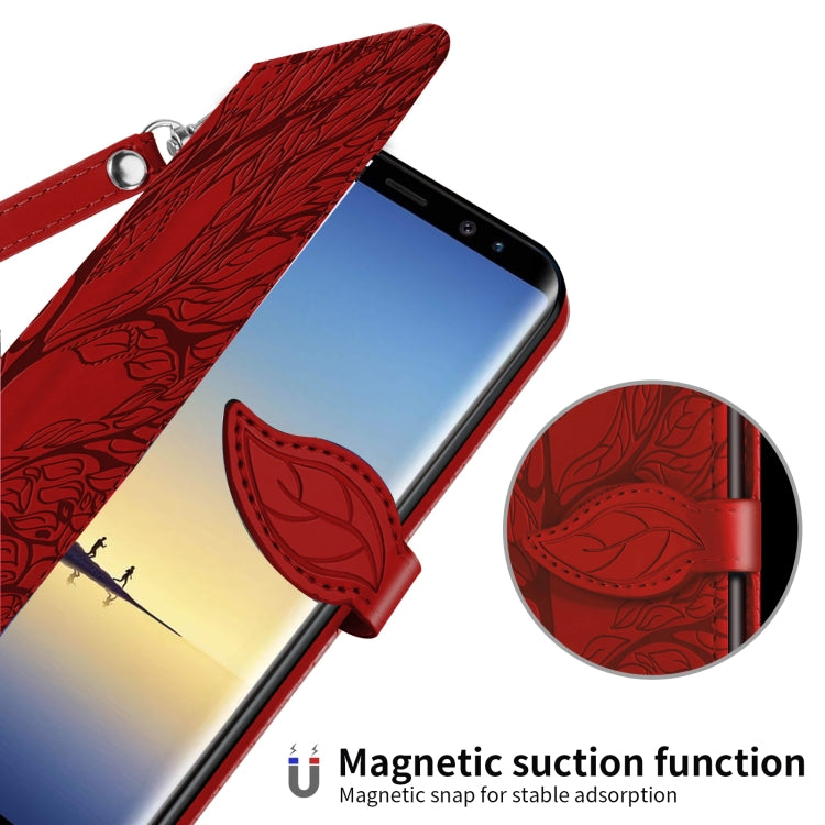 For Samsung Galaxy Note8 Life of Tree Embossing Pattern Horizontal Flip Leather Case with Holder & Card Slot & Wallet & Photo Frame & Lanyard