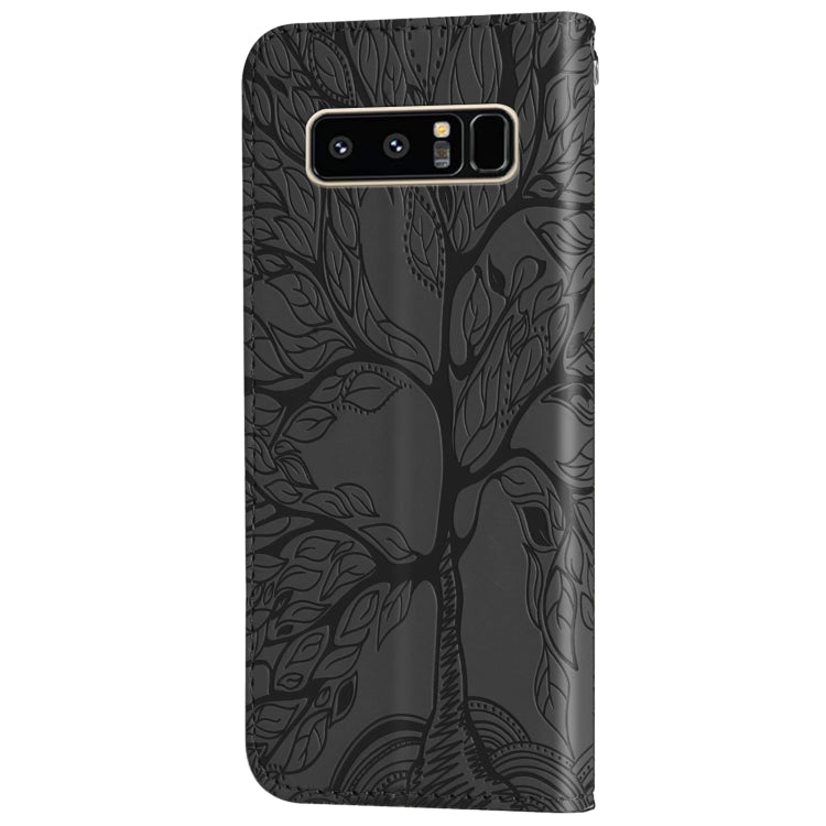 For Samsung Galaxy Note8 Life of Tree Embossing Pattern Horizontal Flip Leather Case with Holder & Card Slot & Wallet & Photo Frame & Lanyard