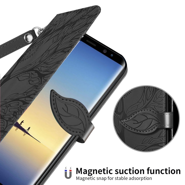 For Samsung Galaxy Note8 Life of Tree Embossing Pattern Horizontal Flip Leather Case with Holder & Card Slot & Wallet & Photo Frame & Lanyard
