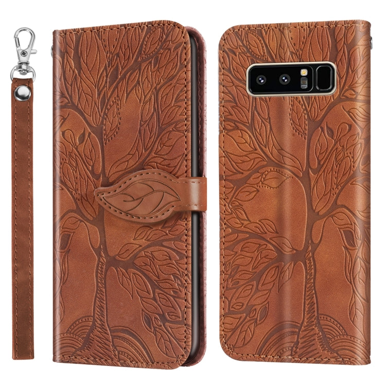 For Samsung Galaxy Note8 Life of Tree Embossing Pattern Horizontal Flip Leather Case with Holder & Card Slot & Wallet & Photo Frame & Lanyard