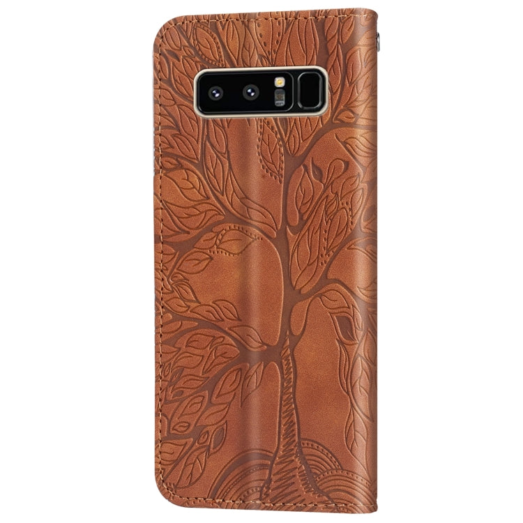 For Samsung Galaxy Note8 Life of Tree Embossing Pattern Horizontal Flip Leather Case with Holder & Card Slot & Wallet & Photo Frame & Lanyard