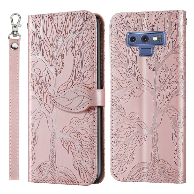 For Samsung Galaxy Note9 Life of Tree Embossing Pattern Horizontal Flip Leather Case with Holder & Card Slot & Wallet & Photo Frame & Lanyard