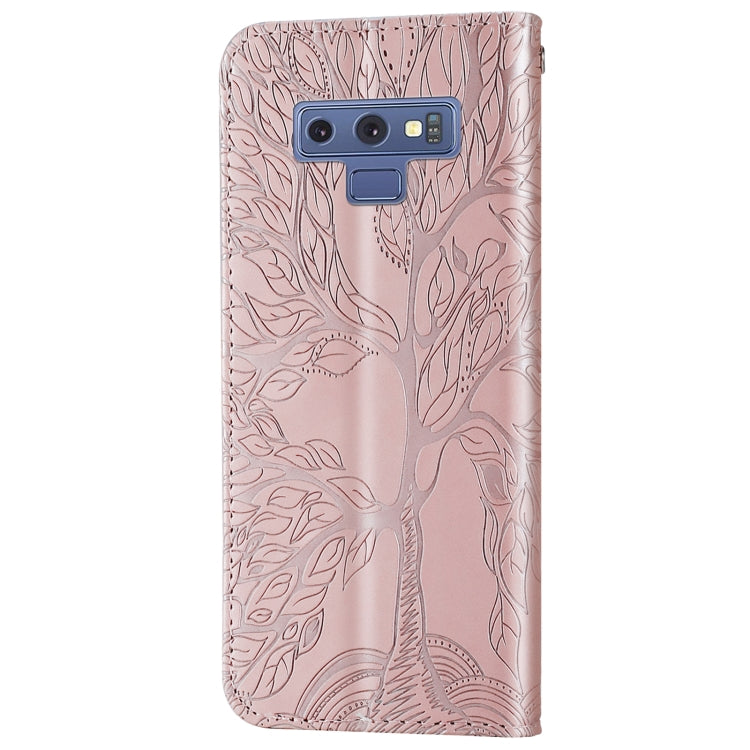 For Samsung Galaxy Note9 Life of Tree Embossing Pattern Horizontal Flip Leather Case with Holder & Card Slot & Wallet & Photo Frame & Lanyard