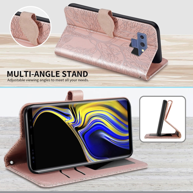 For Samsung Galaxy Note9 Life of Tree Embossing Pattern Horizontal Flip Leather Case with Holder & Card Slot & Wallet & Photo Frame & Lanyard