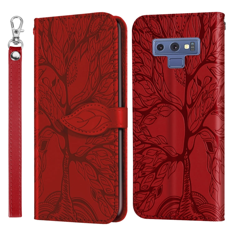 For Samsung Galaxy Note9 Life of Tree Embossing Pattern Horizontal Flip Leather Case with Holder & Card Slot & Wallet & Photo Frame & Lanyard