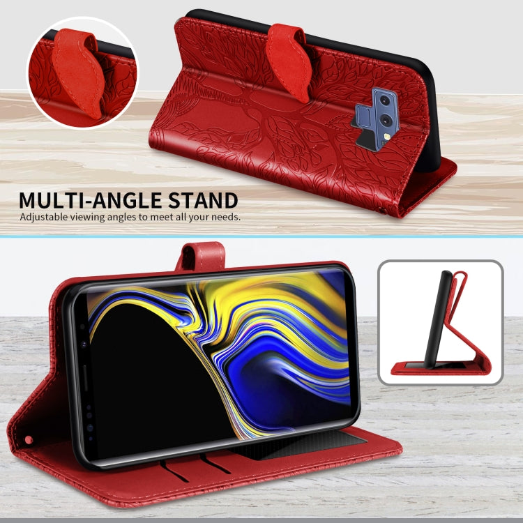 For Samsung Galaxy Note9 Life of Tree Embossing Pattern Horizontal Flip Leather Case with Holder & Card Slot & Wallet & Photo Frame & Lanyard