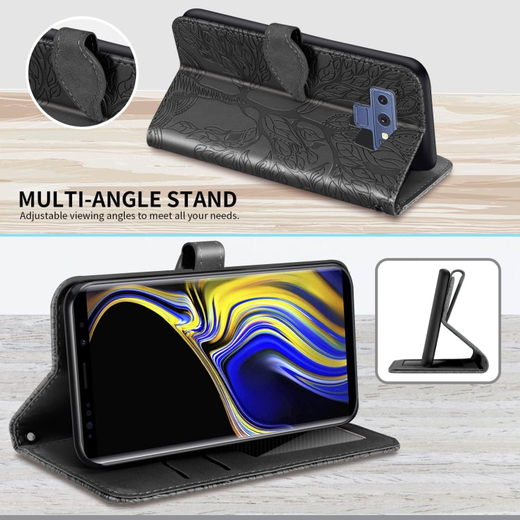 For Samsung Galaxy Note9 Life of Tree Embossing Pattern Horizontal Flip Leather Case with Holder & Card Slot & Wallet & Photo Frame & Lanyard