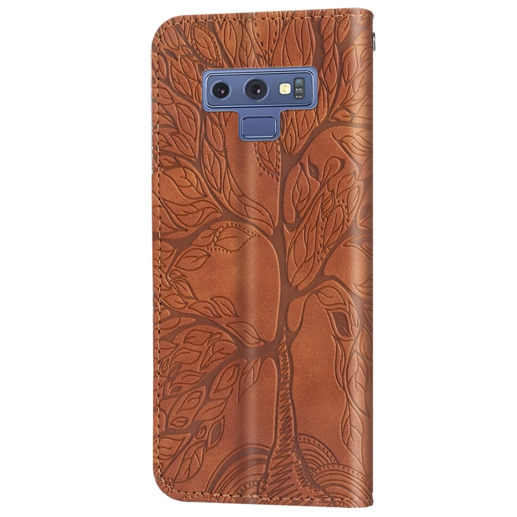 For Samsung Galaxy Note9 Life of Tree Embossing Pattern Horizontal Flip Leather Case with Holder & Card Slot & Wallet & Photo Frame & Lanyard