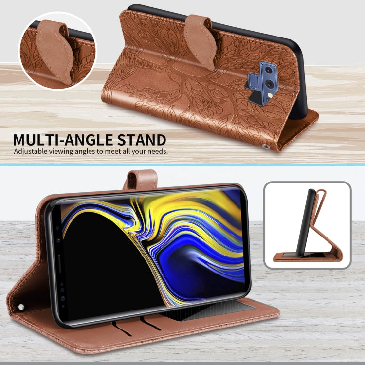 For Samsung Galaxy Note9 Life of Tree Embossing Pattern Horizontal Flip Leather Case with Holder & Card Slot & Wallet & Photo Frame & Lanyard
