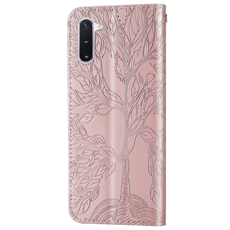 For Samsung Galaxy Note10 Life of Tree Embossing Pattern Horizontal Flip Leather Case with Holder & Card Slot & Wallet & Photo Frame & Lanyard