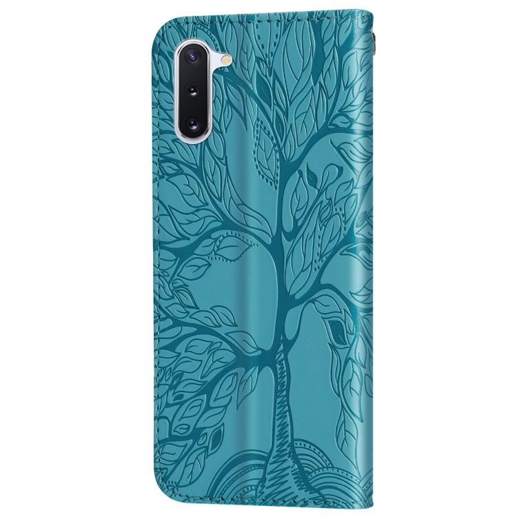 For Samsung Galaxy Note10 Life of Tree Embossing Pattern Horizontal Flip Leather Case with Holder & Card Slot & Wallet & Photo Frame & Lanyard
