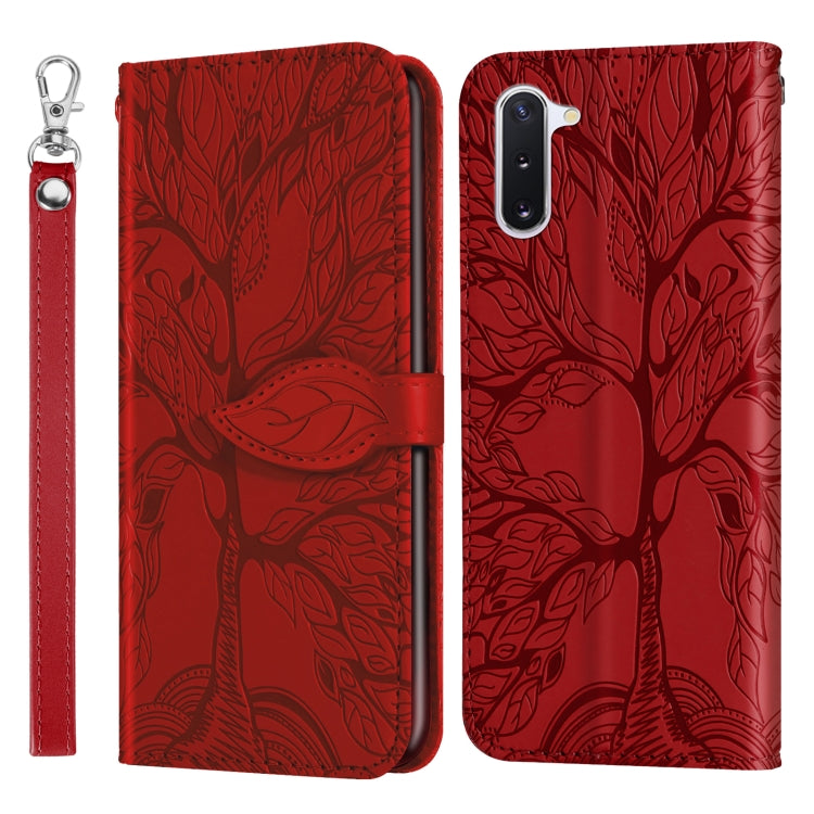 For Samsung Galaxy Note10 Life of Tree Embossing Pattern Horizontal Flip Leather Case with Holder & Card Slot & Wallet & Photo Frame & Lanyard