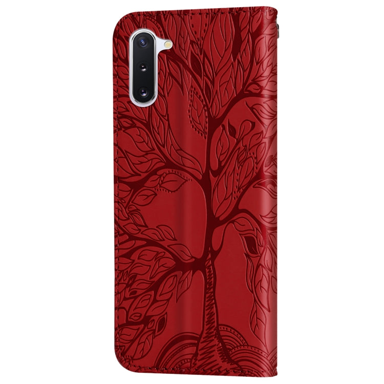 For Samsung Galaxy Note10 Life of Tree Embossing Pattern Horizontal Flip Leather Case with Holder & Card Slot & Wallet & Photo Frame & Lanyard