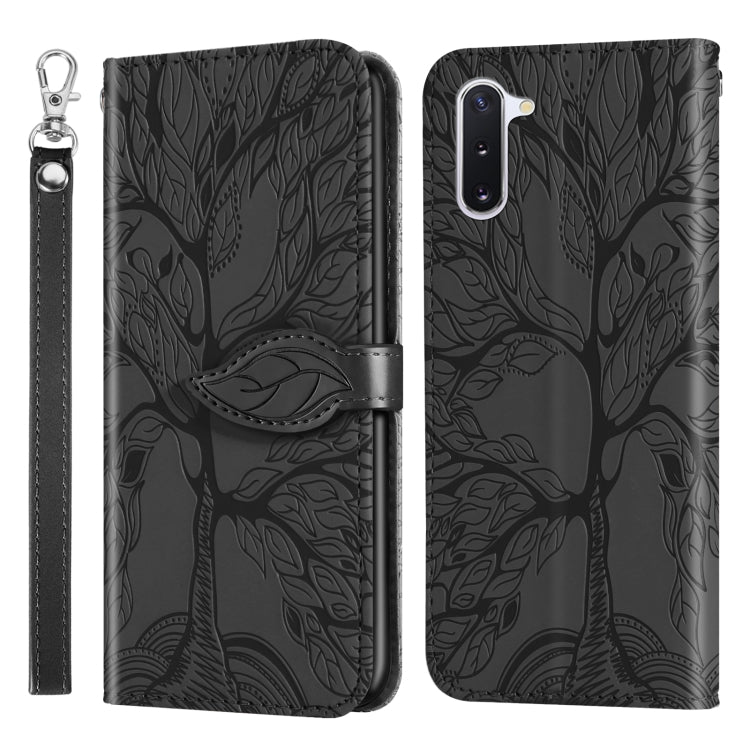 For Samsung Galaxy Note10 Life of Tree Embossing Pattern Horizontal Flip Leather Case with Holder & Card Slot & Wallet & Photo Frame & Lanyard