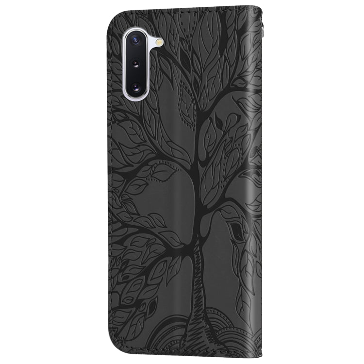For Samsung Galaxy Note10 Life of Tree Embossing Pattern Horizontal Flip Leather Case with Holder & Card Slot & Wallet & Photo Frame & Lanyard