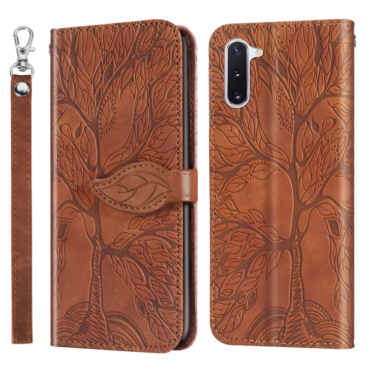 For Samsung Galaxy Note10 Life of Tree Embossing Pattern Horizontal Flip Leather Case with Holder & Card Slot & Wallet & Photo Frame & Lanyard