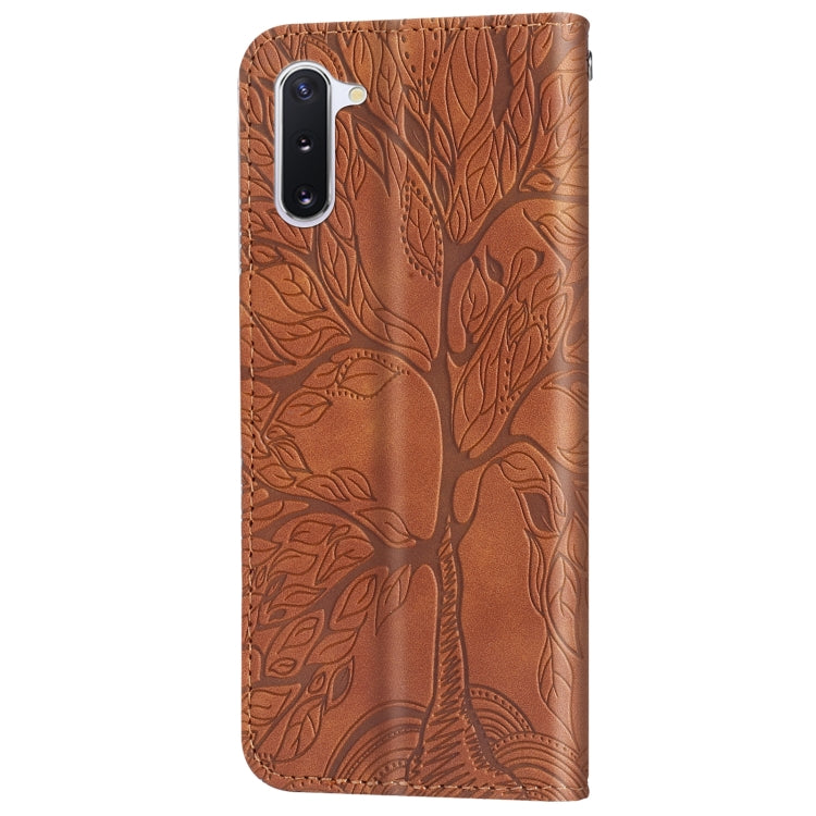For Samsung Galaxy Note10 Life of Tree Embossing Pattern Horizontal Flip Leather Case with Holder & Card Slot & Wallet & Photo Frame & Lanyard