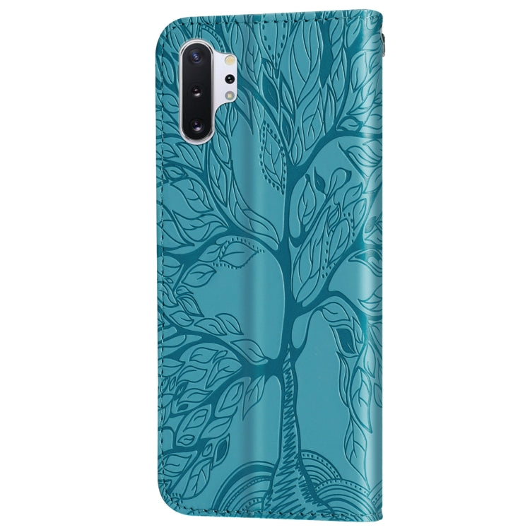 For Samsung Galaxy Note10+ Life of Tree Embossing Pattern Horizontal Flip Leather Case with Holder & Card Slot & Wallet & Photo Frame & Lanyard