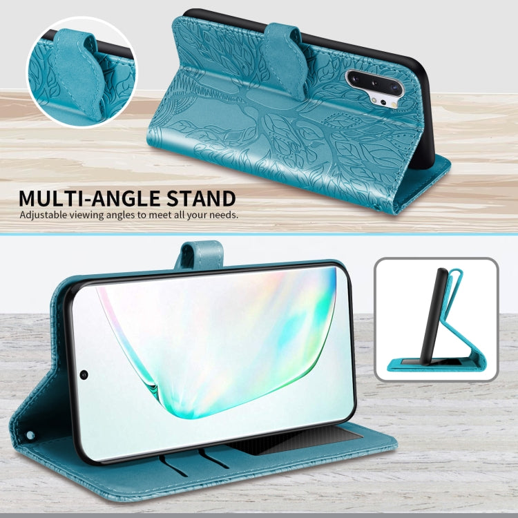 For Samsung Galaxy Note10+ Life of Tree Embossing Pattern Horizontal Flip Leather Case with Holder & Card Slot & Wallet & Photo Frame & Lanyard