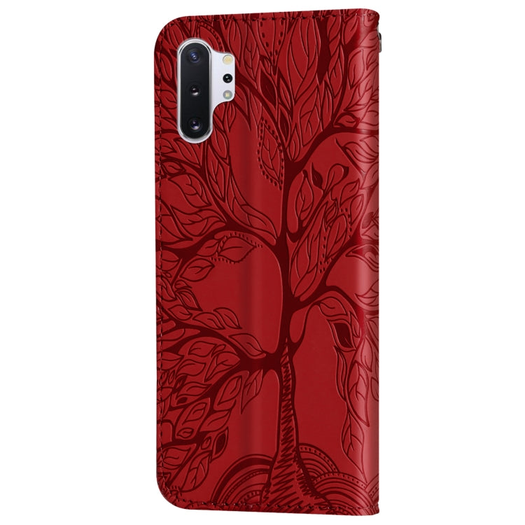 For Samsung Galaxy Note10+ Life of Tree Embossing Pattern Horizontal Flip Leather Case with Holder & Card Slot & Wallet & Photo Frame & Lanyard