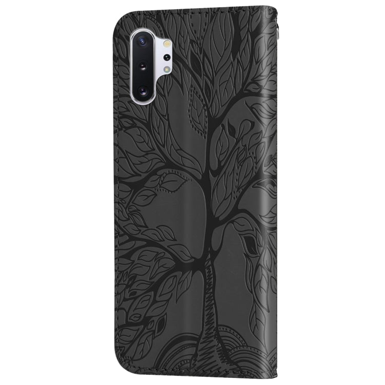 For Samsung Galaxy Note10+ Life of Tree Embossing Pattern Horizontal Flip Leather Case with Holder & Card Slot & Wallet & Photo Frame & Lanyard