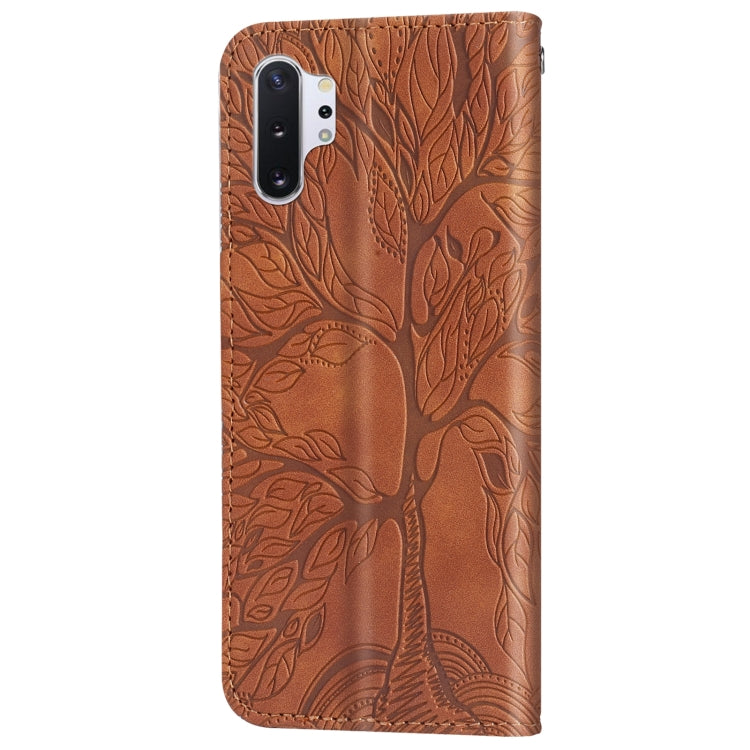 For Samsung Galaxy Note10+ Life of Tree Embossing Pattern Horizontal Flip Leather Case with Holder & Card Slot & Wallet & Photo Frame & Lanyard