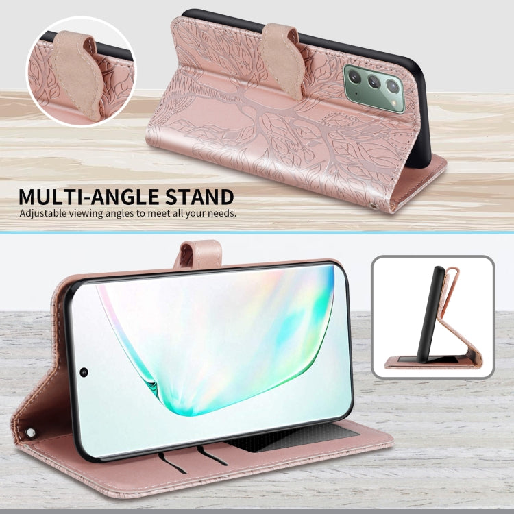 For Samsung Galaxy Note20 Life of Tree Embossing Pattern Horizontal Flip Leather Case with Holder & Card Slot & Wallet & Photo Frame & Lanyard