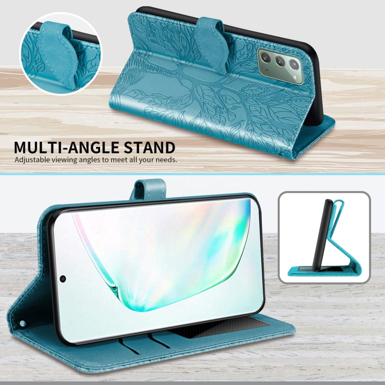 For Samsung Galaxy Note20 Life of Tree Embossing Pattern Horizontal Flip Leather Case with Holder & Card Slot & Wallet & Photo Frame & Lanyard