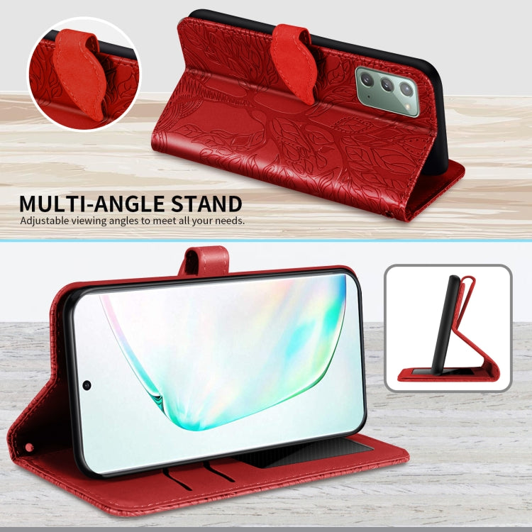 For Samsung Galaxy Note20 Life of Tree Embossing Pattern Horizontal Flip Leather Case with Holder & Card Slot & Wallet & Photo Frame & Lanyard