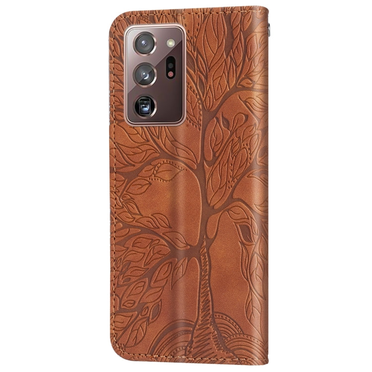 For Samsung Galaxy Note20 Ultra Life of Tree Embossing Pattern Horizontal Flip Leather Case with Holder & Card Slot & Wallet & Photo Frame & Lanyard