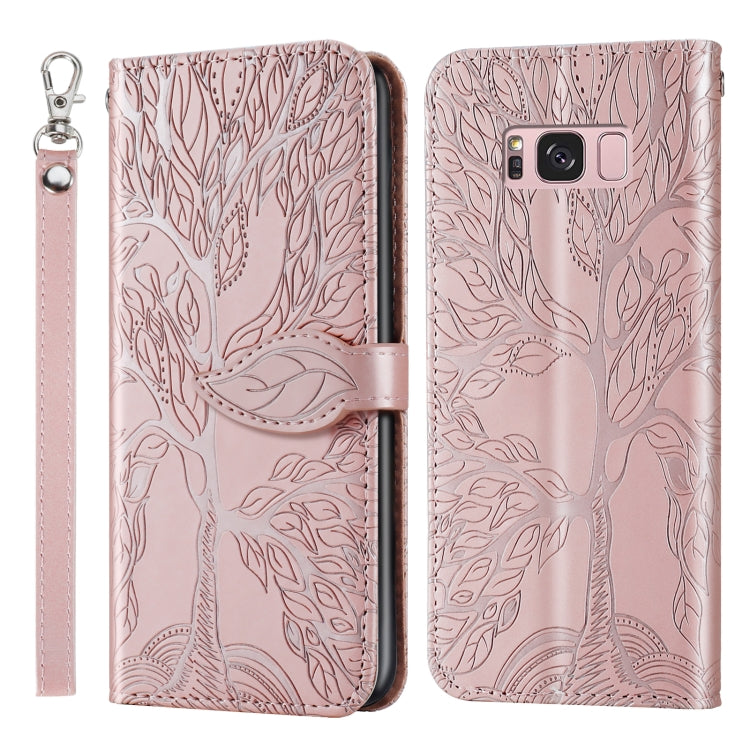 For Samsung Galaxy S8+ Life of Tree Embossing Pattern Horizontal Flip Leather Case with Holder & Card Slot & Wallet & Photo Frame & Lanyard