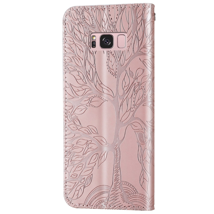For Samsung Galaxy S8+ Life of Tree Embossing Pattern Horizontal Flip Leather Case with Holder & Card Slot & Wallet & Photo Frame & Lanyard