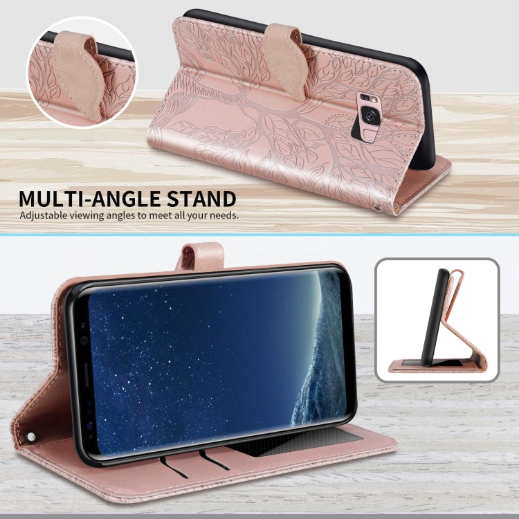 For Samsung Galaxy S8+ Life of Tree Embossing Pattern Horizontal Flip Leather Case with Holder & Card Slot & Wallet & Photo Frame & Lanyard