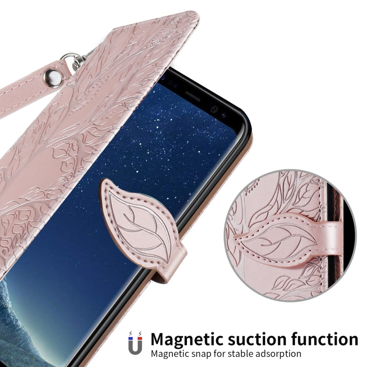 For Samsung Galaxy S8+ Life of Tree Embossing Pattern Horizontal Flip Leather Case with Holder & Card Slot & Wallet & Photo Frame & Lanyard
