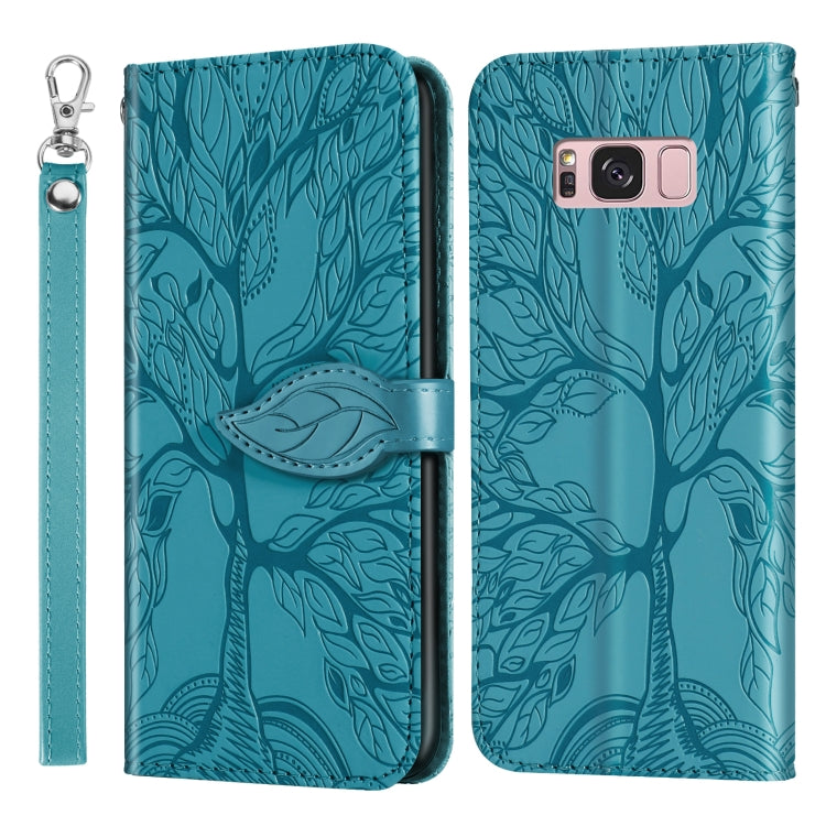 For Samsung Galaxy S8+ Life of Tree Embossing Pattern Horizontal Flip Leather Case with Holder & Card Slot & Wallet & Photo Frame & Lanyard