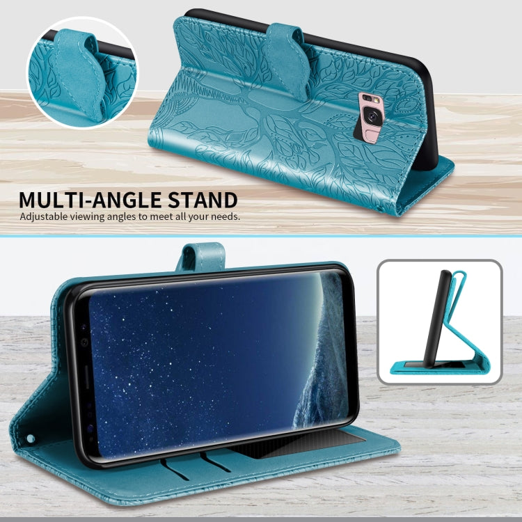 For Samsung Galaxy S8+ Life of Tree Embossing Pattern Horizontal Flip Leather Case with Holder & Card Slot & Wallet & Photo Frame & Lanyard