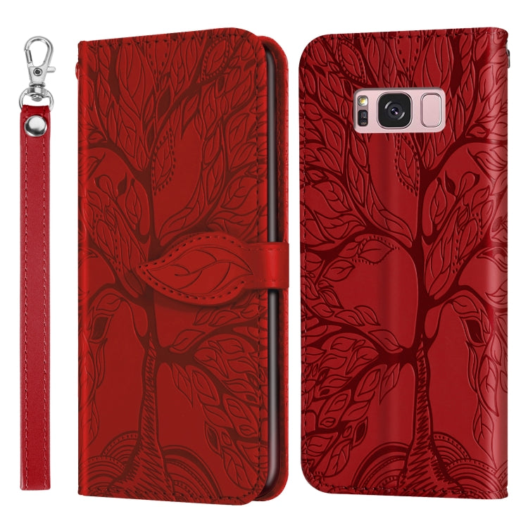 For Samsung Galaxy S8+ Life of Tree Embossing Pattern Horizontal Flip Leather Case with Holder & Card Slot & Wallet & Photo Frame & Lanyard