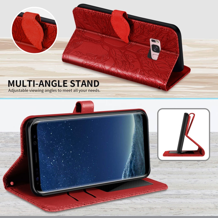For Samsung Galaxy S8+ Life of Tree Embossing Pattern Horizontal Flip Leather Case with Holder & Card Slot & Wallet & Photo Frame & Lanyard