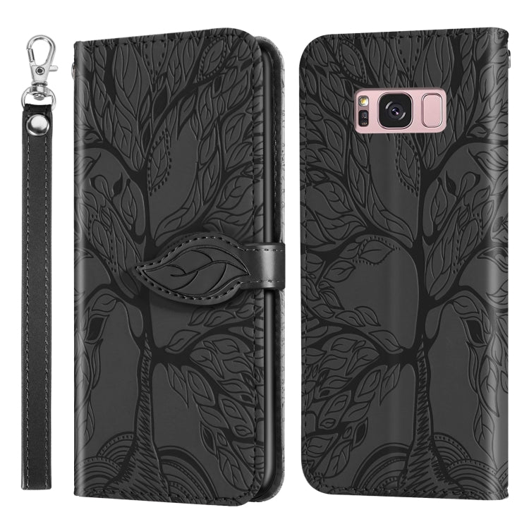 For Samsung Galaxy S8+ Life of Tree Embossing Pattern Horizontal Flip Leather Case with Holder & Card Slot & Wallet & Photo Frame & Lanyard