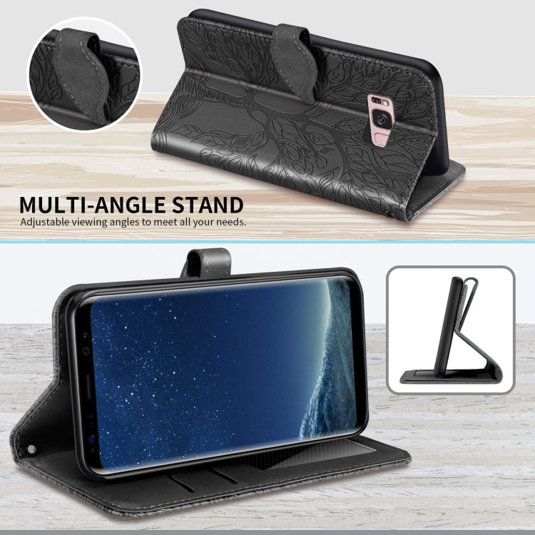 For Samsung Galaxy S8+ Life of Tree Embossing Pattern Horizontal Flip Leather Case with Holder & Card Slot & Wallet & Photo Frame & Lanyard