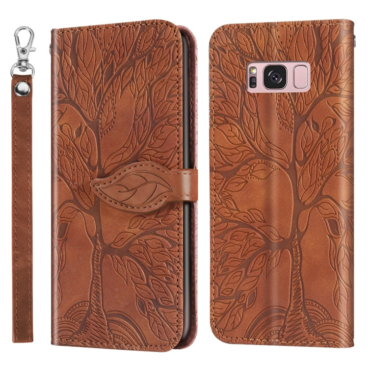For Samsung Galaxy S8+ Life of Tree Embossing Pattern Horizontal Flip Leather Case with Holder & Card Slot & Wallet & Photo Frame & Lanyard