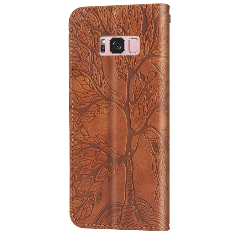 For Samsung Galaxy S8+ Life of Tree Embossing Pattern Horizontal Flip Leather Case with Holder & Card Slot & Wallet & Photo Frame & Lanyard